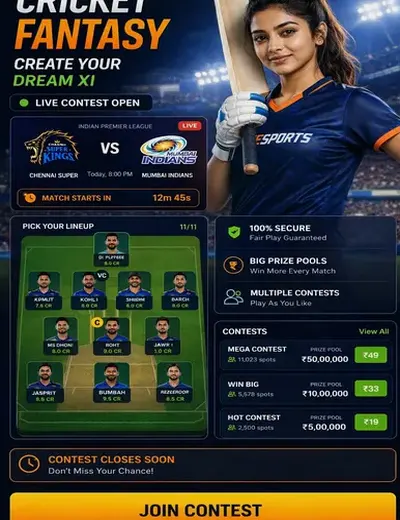 Come (Come Com) fantasy cricket & matchday visual 3